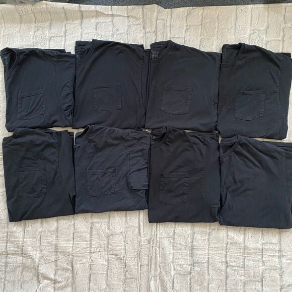 Fruit of the loom men 2XL 100% cotton 8 bundle short sleeve pocket tees black - Picture 1 of 10